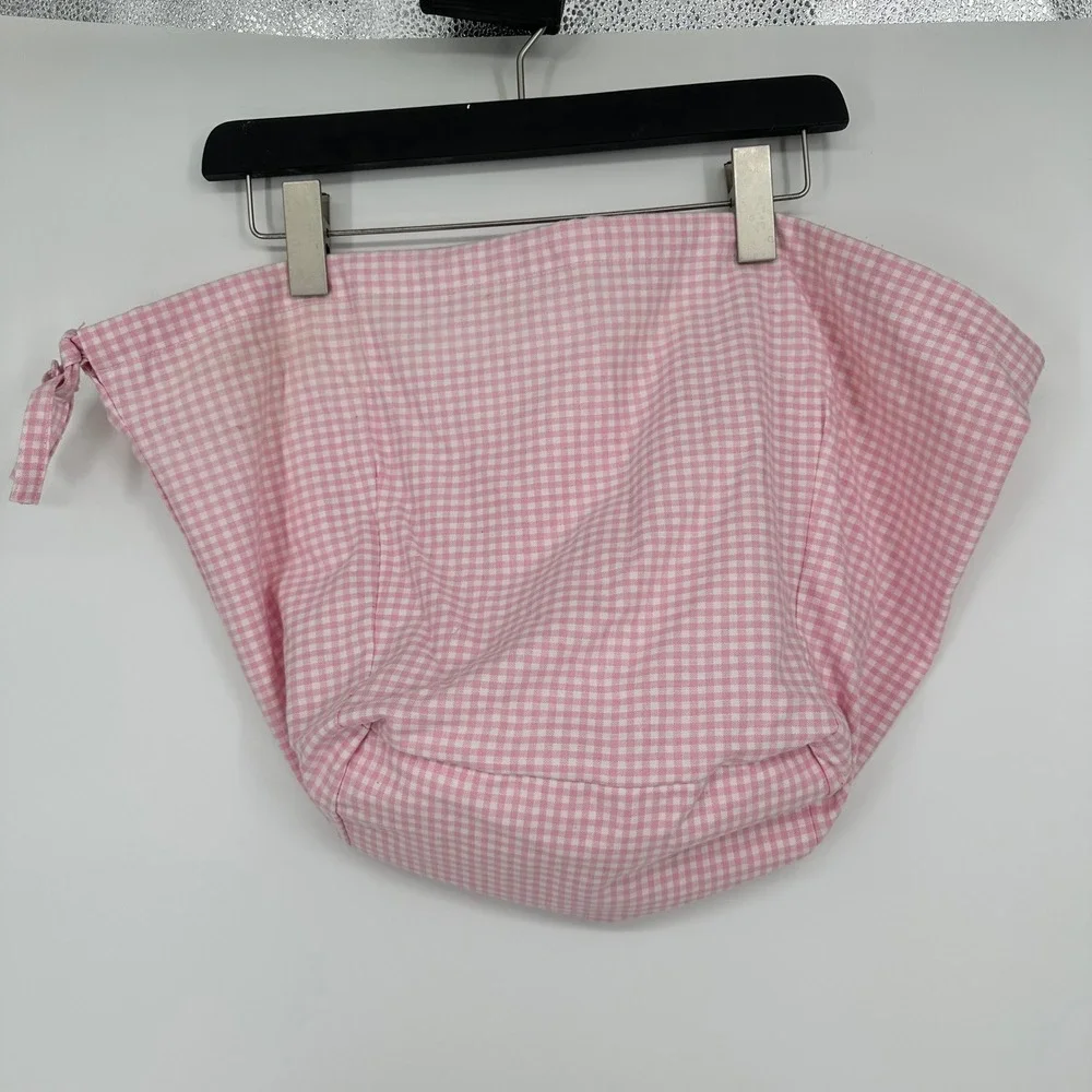 Pottery Barn Pink Gingham Fabric Storage Bag Liner Nursery Large Cottagecore